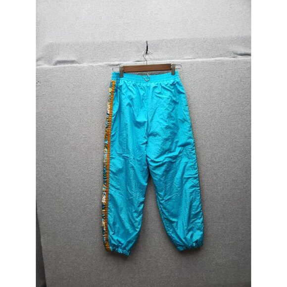 Vintage East West Nylon Track Suit S Turquoise & Gold Elastic Waist & Cuffs Full - Picture 10 of 10